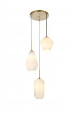 Elegant LD2269SG - Gene 17.5 Inch Pendant Frosted White in Satin Gold