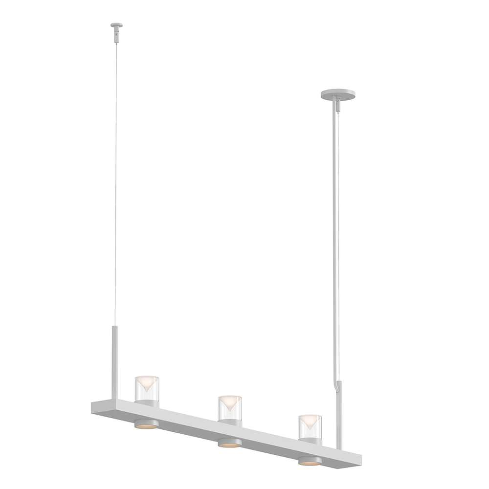 4' Linear LED Pendant with Clear w/Cone Uplight Trim
