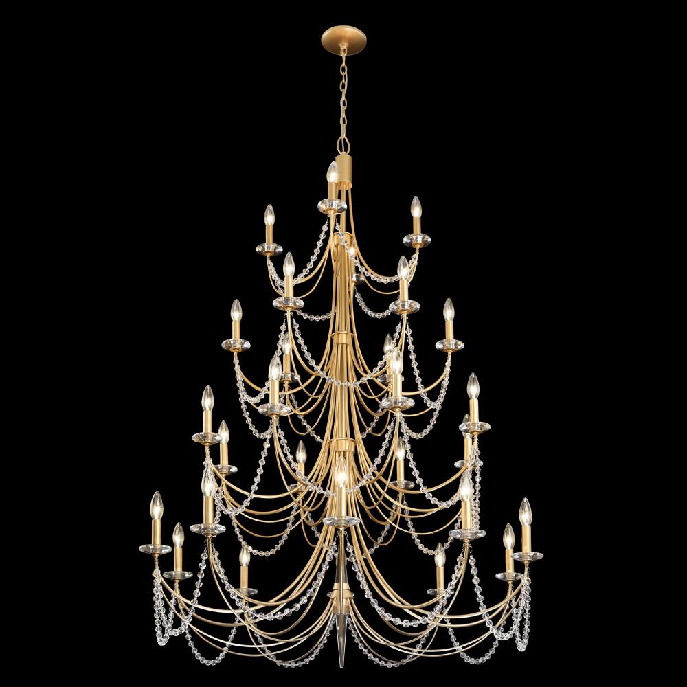 Brentwood 28-Lt 4-Tier Chandelier - French Gold
