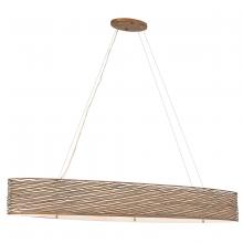 Varaluz 247N06HO - Flow 6-Lt Oval Linear Pendant w/Fabric Shade - Hammered Ore