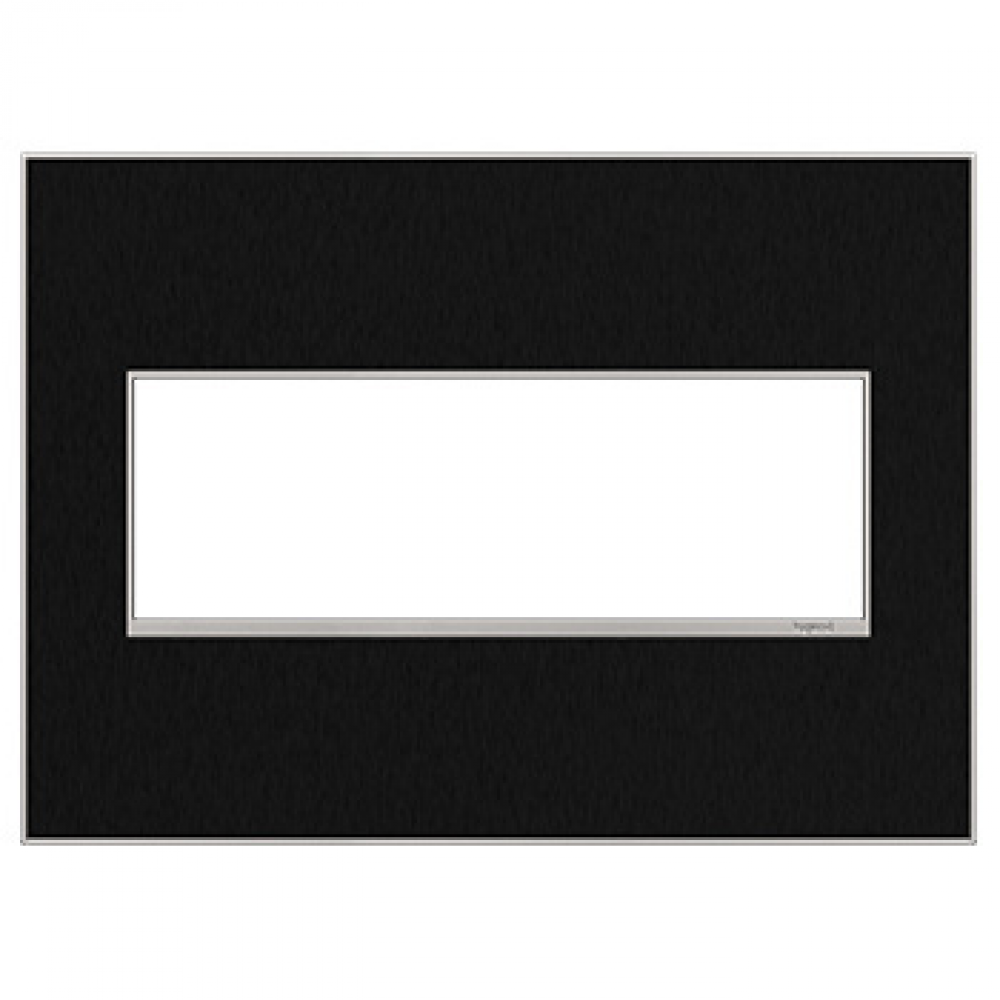 Adorne® Black Stainless Three-Gang Screwless Wall Plate