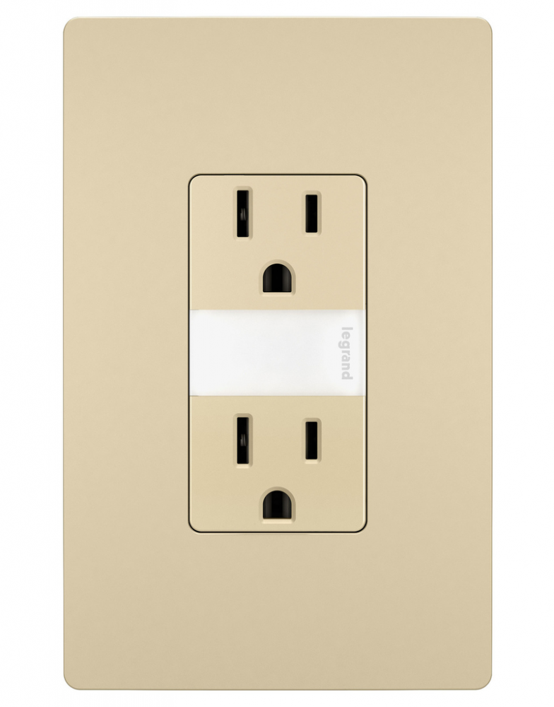 radiant? 15A Tamper-Resistant Outlet with Night Light, Ivory
