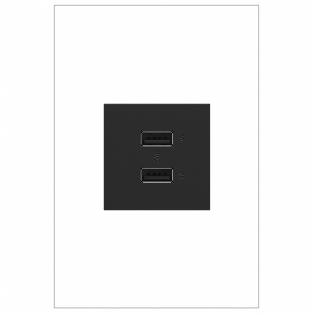 Adorne® Ultra-Fast USB Type-A/A Outlet Module, Graphite