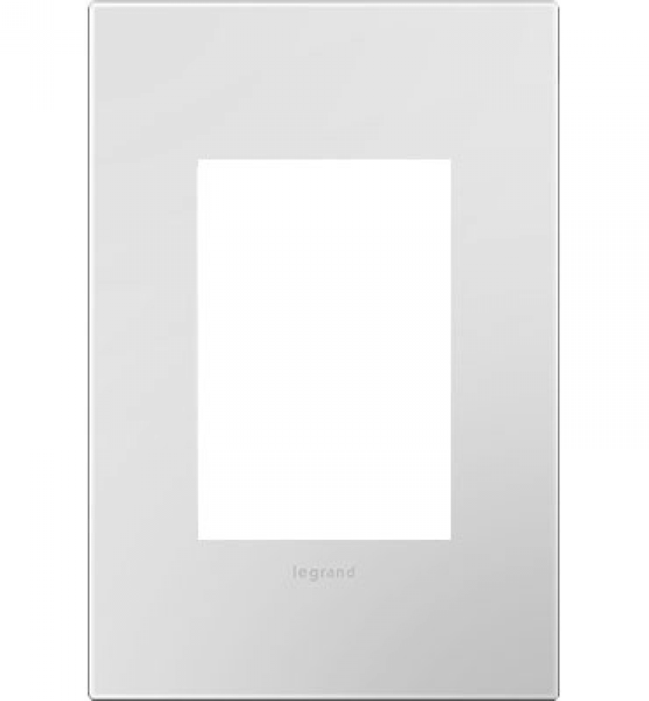 Adorne® Powder White One-Gang-Plus Screwless Wall Plate with Microban®