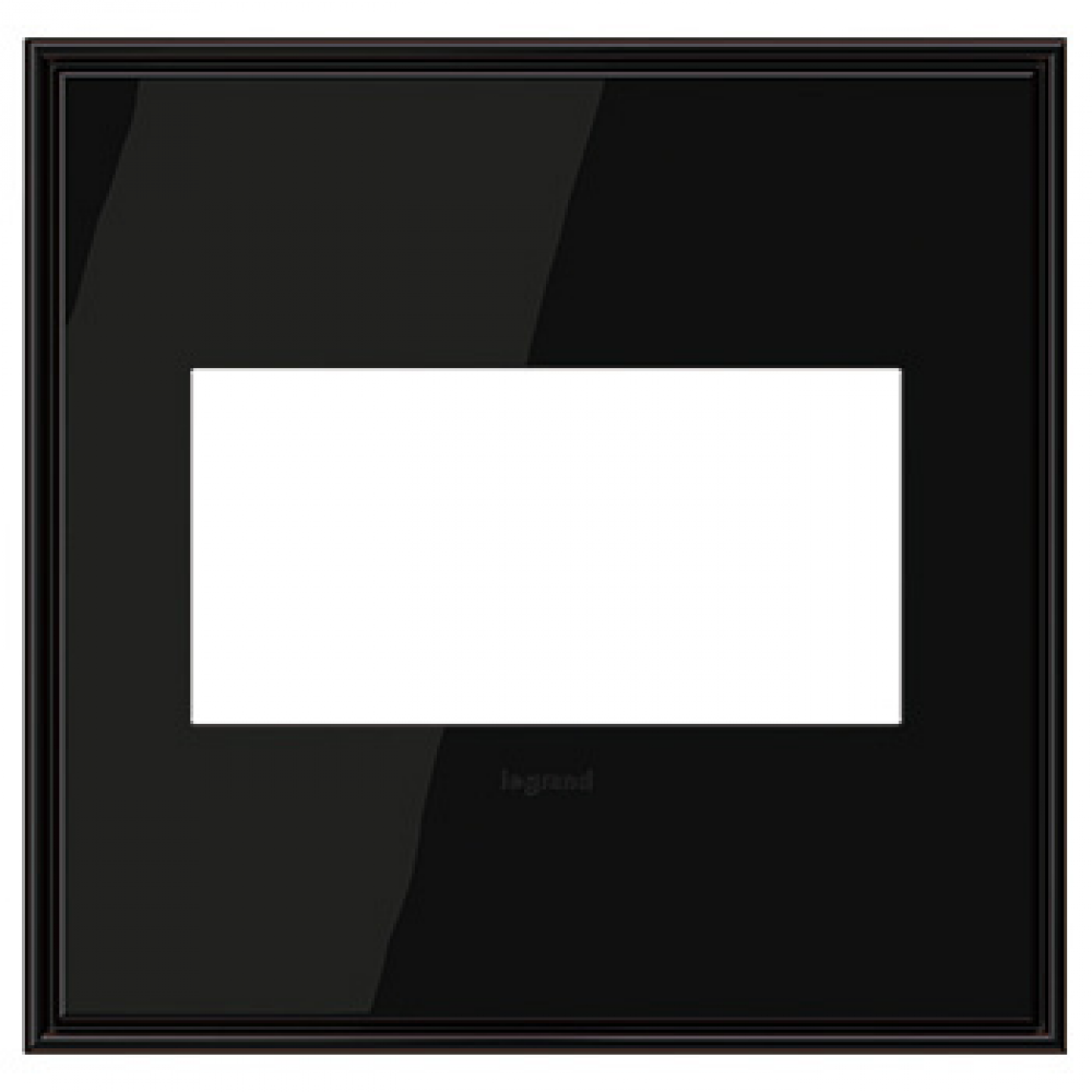 Adorne® Black Nickel Two-Gang Screwless Wall Plate