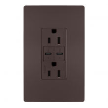 Legrand R26USBPDDBCC6 - radiant? 15A Tamper Resistant Ultra Fast PLUS Power Delivery USB Type C/C Outlet, Dark Bronze