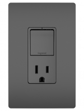 Legrand RCD38TRBK - radiant? Single Pole/3-Way Switch with 15A Tamper-Resistant Outlet, Black