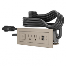 Legrand RDSZNI10 - Furniture Power Center Basic Switching Unit with 10' Cord - Nickel