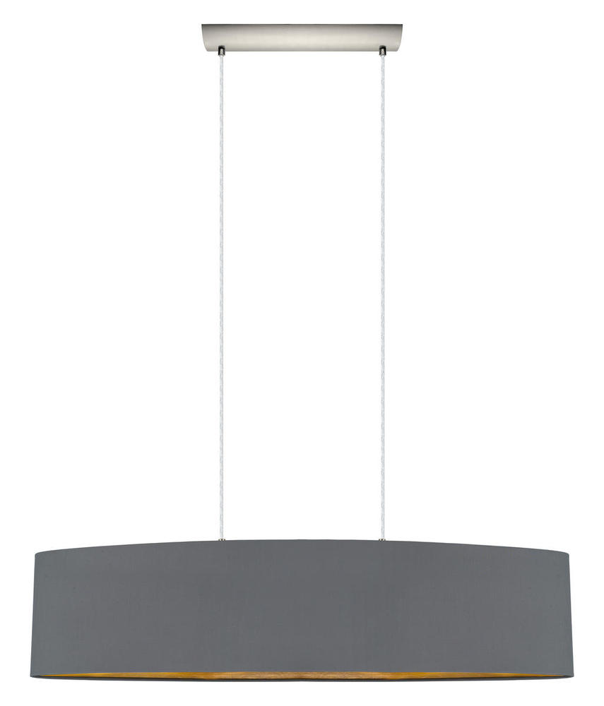 2x60W Pendant w/ Satin Nickel Finish & Cappucino & Gold Shade