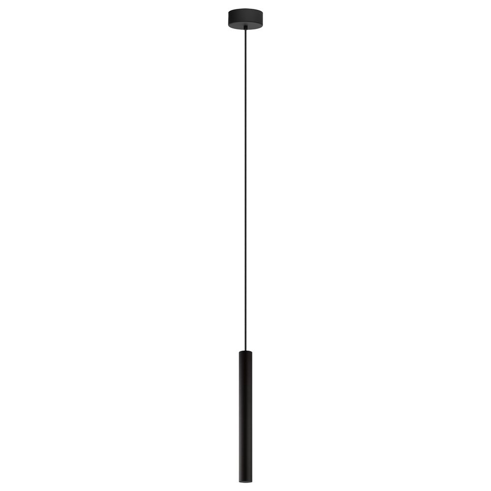 1 x 6.9W LED Single Tube Pendant With Matte Black Finish