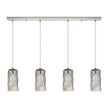 Eglo 202404A - 4x25W Linear Pendant w/ Satin Nickel Finish & Smoked Glass