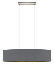 Eglo 31619A - 2x60W Pendant w/ Satin Nickel Finish & Cappucino & Gold Shade