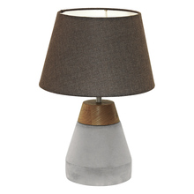 Eglo 95527A - 1 LT Table Lamp w/ Black & Concrete Effect Finish w/ Brown Fabric Shade