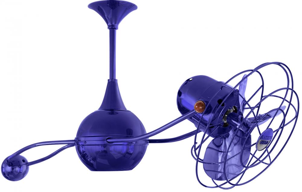 Brisa 360° counterweight rotational ceiling fan in Safira (Blue) finish with metal blades.