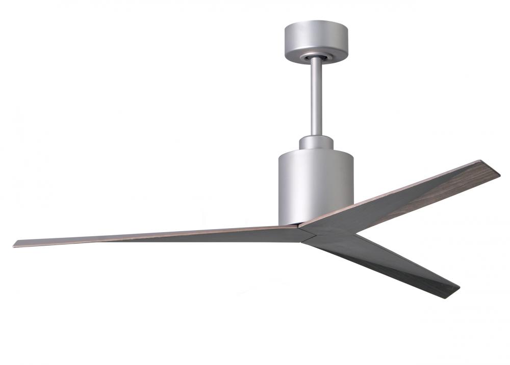 Eliza 3-blade paddle fan in Brushed Nickel finish with old oak all-weather ABS blades. Optimized f