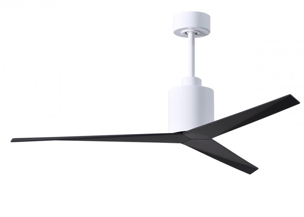 Eliza 3-blade paddle fan in Gloss White finish with matte black all-weather ABS blades. Optimized