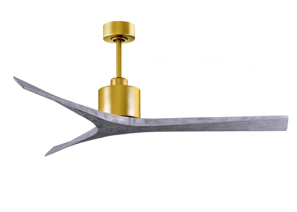 Mollywood 6-speed contemporary ceiling fan in Brushed Brass finish with 60” solid barn wood tone