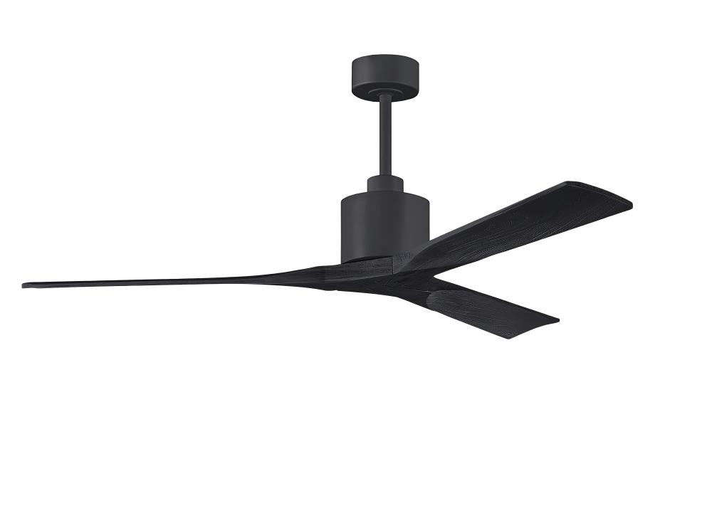 Nan 6-speed ceiling fan in Matte Black finish with 60” solid matte black wood blades