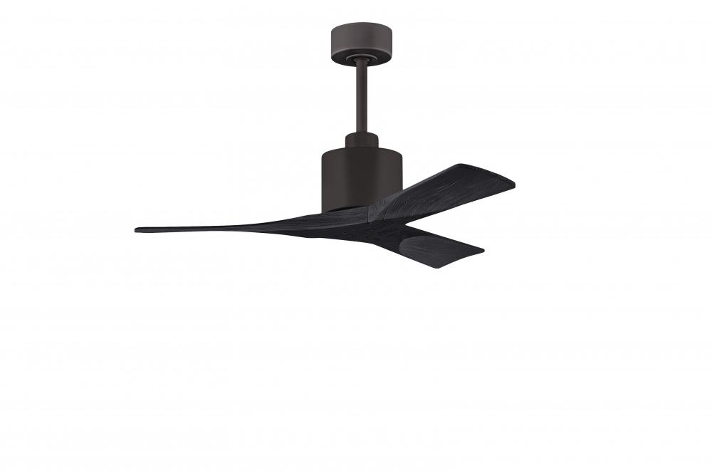 Nan 6-speed ceiling fan in Textured Bronze finish with 42” solid matte black wood blades