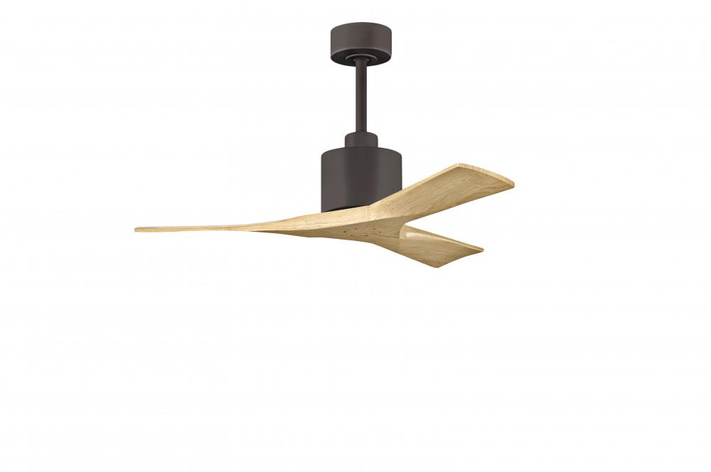 Nan 6-speed ceiling fan in Textured Bronze finish with 42” solid light maple tone wood blades