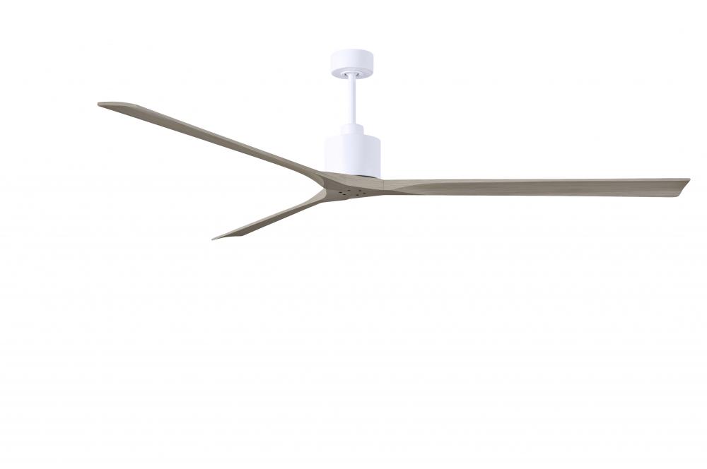 Nan XL 6-speed ceiling fan in Matte White finish with 90” solid gray ash tone wood blades