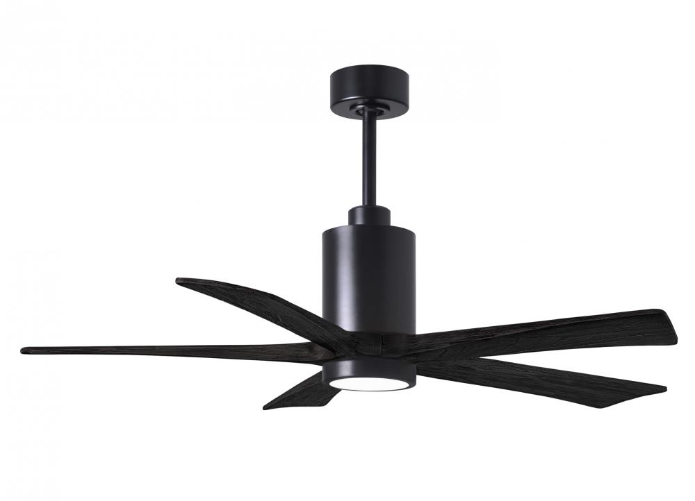 Patricia-5 five-blade ceiling fan in Matte Black finish with 52” solid matte black wood blades a