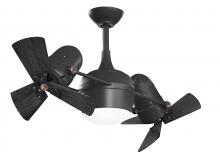Matthews Fan Company DGLK-BK-WDBK - Dagny 360° double-headed rotational ceiling fan with light kit in Matte Black finish with solid m
