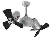 Matthews Fan Company DGLK-BN-WDBK - Dagny 360° double-headed rotational ceiling fan with light kit in Brushed Nickel finish with soli
