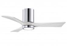 Matthews Fan Company IR3HLK-CR-MWH-42 - Irene-3HLK three-blade flush mount paddle fan in Polished Chrome finish with 42” solid matte whi