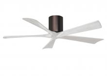 Matthews Fan Company IR5H-BB-MWH-52 - Irene-5H five-blade flush mount paddle fan in Brushed Bronze finish with 52” solid matte white w