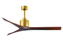 Matthews Fan Company MW-BRBR-WA-60 - Mollywood 6-speed contemporary ceiling fan in Brushed Brass finish with 60” solid walnut tone bl