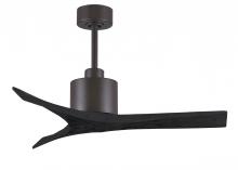 Matthews Fan Company MW-TB-BK-42 - Mollywood 6-speed contemporary ceiling fan in Textured Bronze finish with 42” solid matte black