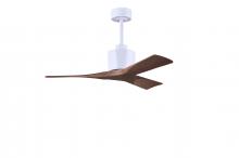 Matthews Fan Company NK-MWH-WA-42 - Nan 6-speed ceiling fan in Matte White finish with 42” solid walnut tone wood blades