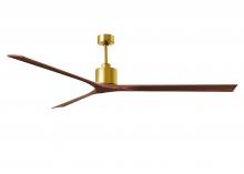 Matthews Fan Company NKXL-BRBR-WA-90 - Nan XL 6-speed ceiling fan in Brushed Brass finish with 90” solid walnut tone wood blades