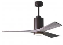 Matthews Fan Company PA3-TB-BW-52 - Patricia-3 three-blade ceiling fan in Textured Bronze finish with 52” solid barn wood tone blade