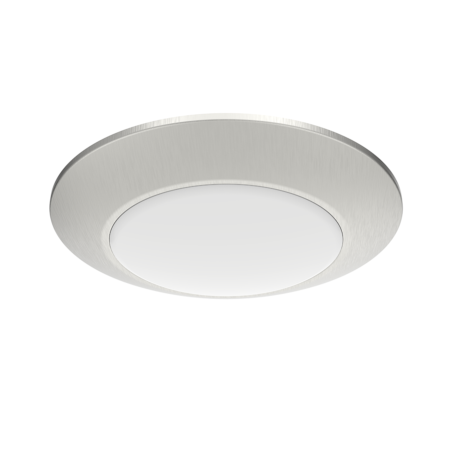 SURFACE FLUSH MOUNTS 1000 LUMENS ECO DISK 6IN ROUND 16W 4000K CRI90 120V BRUSHED NICKEL