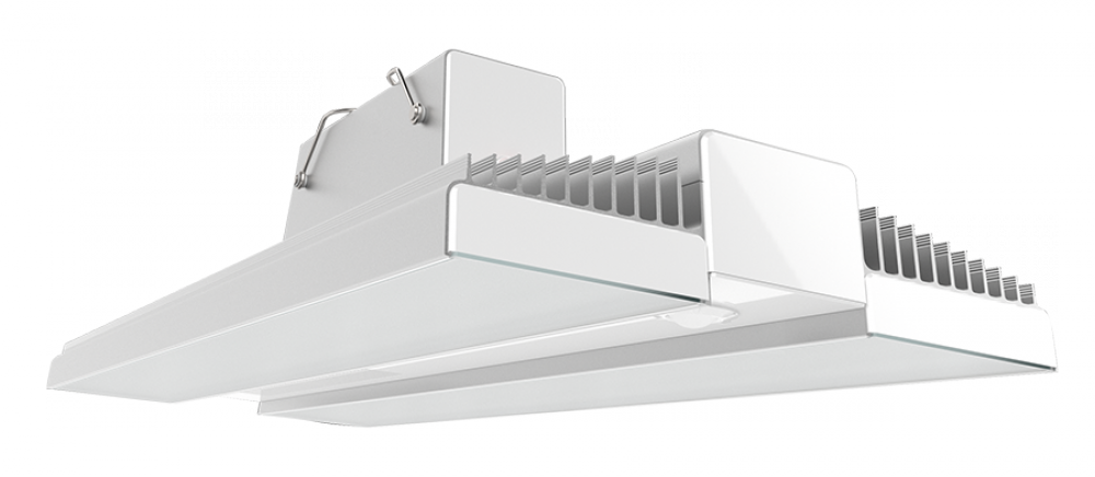 RAIL 225W 5000K LED 120-277V LC SENSOR BATTERY BACKUP WHITE/ALUMINUM