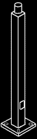 Poles, PS5, Square pole, 5 inch, 7 gauge, 20 feet, welded tenon