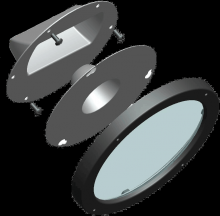 RAB Lighting LRFGNLEDB - DECORATIVE CLEAR LENS AND REFLECTOR KIT WITH DOOR FRAME GNLED BLACK