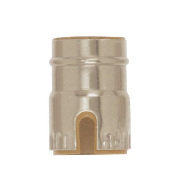 Solid Brass Shell for Pull Chain and Turn Knob Sockets with Paper Liner; Polished Nickel Finish