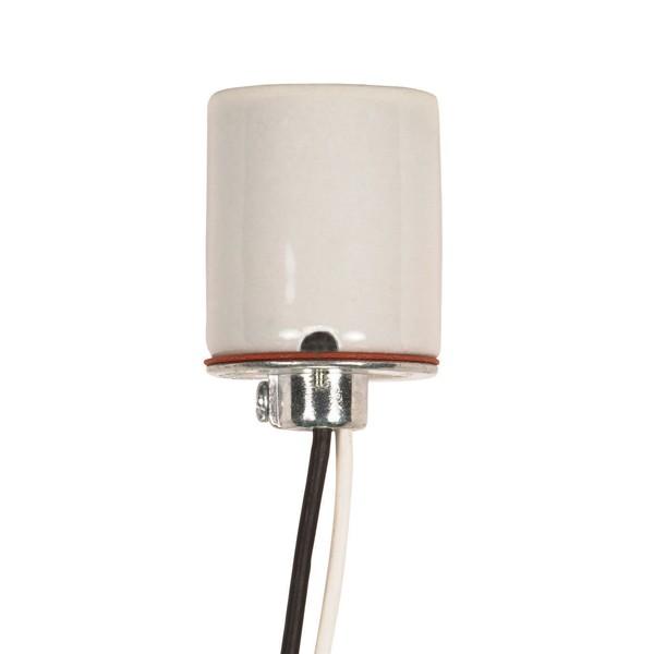 Keyless Porcelain Socket 1/8 IP Cap With Side Notches; 2 Wireways; Spring Contact For 4KV; 36"