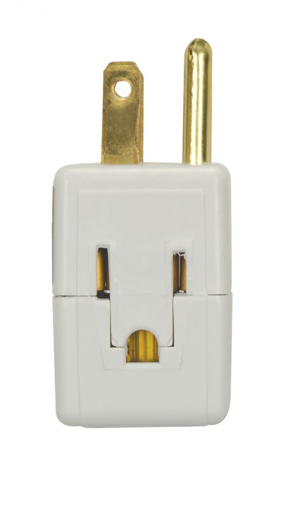 Triple Grounded Polarized Cube Tap; White; 15A; 125V; 1875W