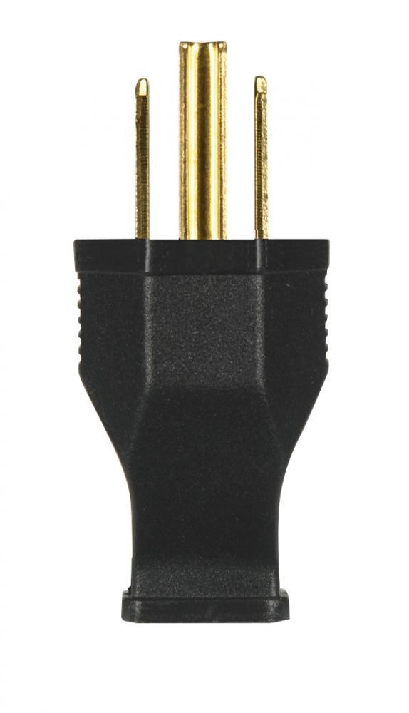 Thermoplastic HD Plug; Black; 2 Pole; 3 Wire And Ground; 15A; 125V