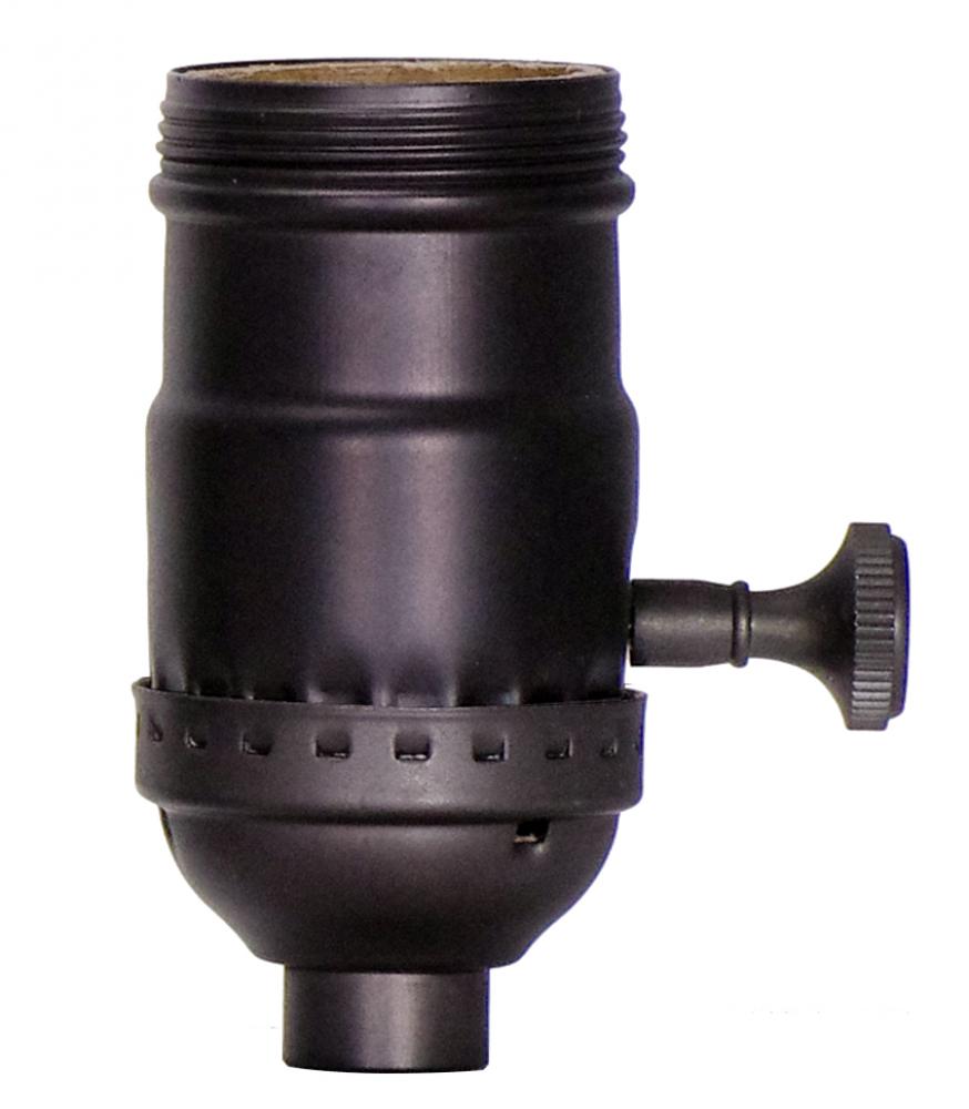 3-Way (2 Circuit) Turn Knob Socket With Removable Knob; 1/8 IPS; 3 Piece Stamped Solid Brass; Dark