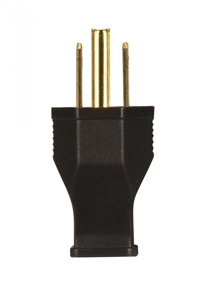 Thermoplastic HD Plug; Brown; 2 Pole; 3 Wire And Ground; 15A; 125V