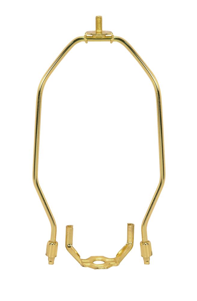 Light Duty Harp; Polished Brass Finish; 8" Height; 1/8 IP Saddle; 1/4-27 Thread; 125 Carton