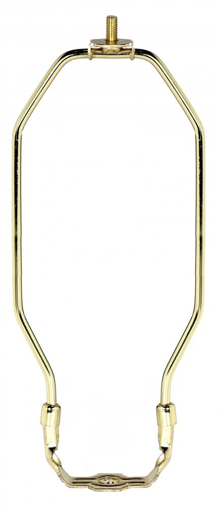 Light Duty Harp; Polished Brass Finish; 9" Height; 1/8 IP Saddle; 1/4-27 Thread; 125 Carton