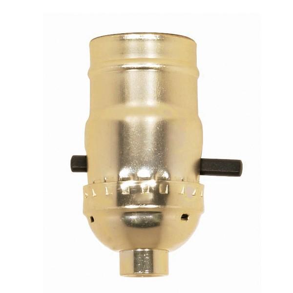 On-Off Push Thru Socket; 1/8 IPS; Aluminum; Brite Gilt Finish; 660W; 250V; 250 Master