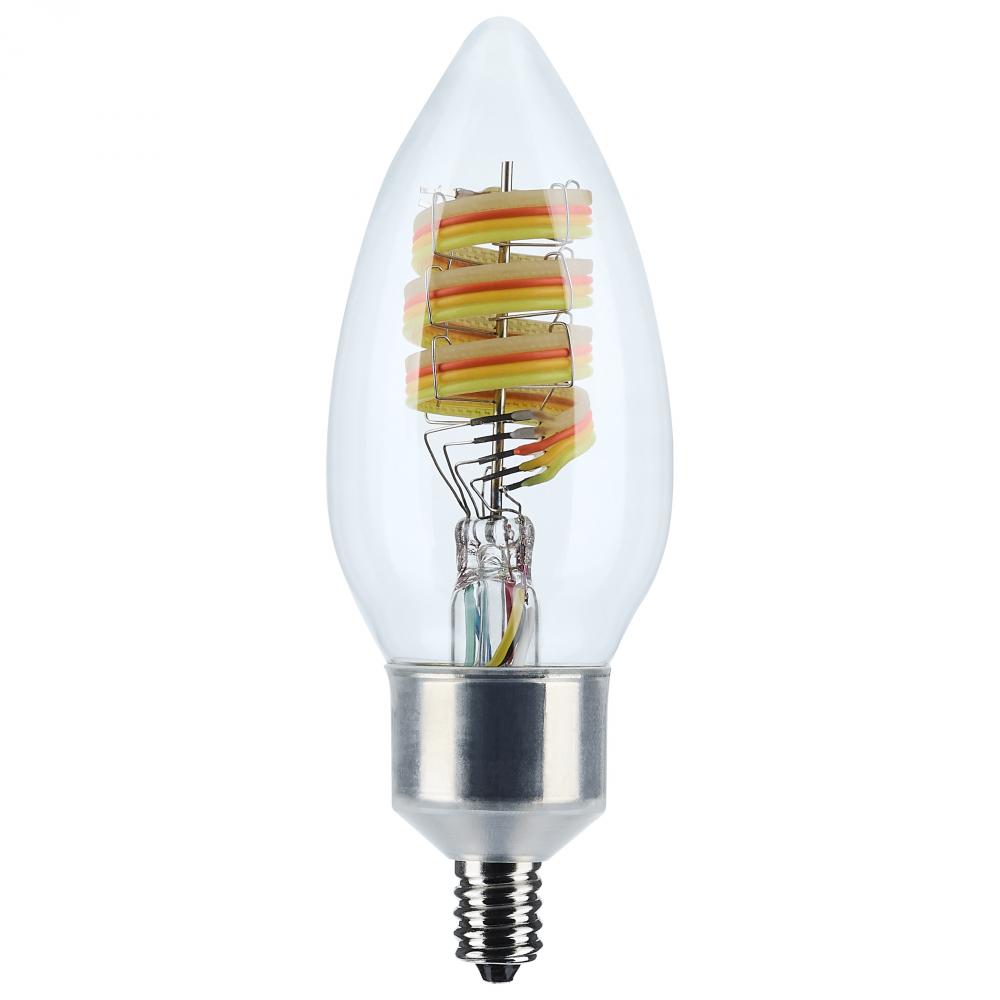 4 Watt; B11 LED; 2700K-5000K RGB/Tunable White; Starfish IOT; Clear; Candelabra Base; 120 Volt