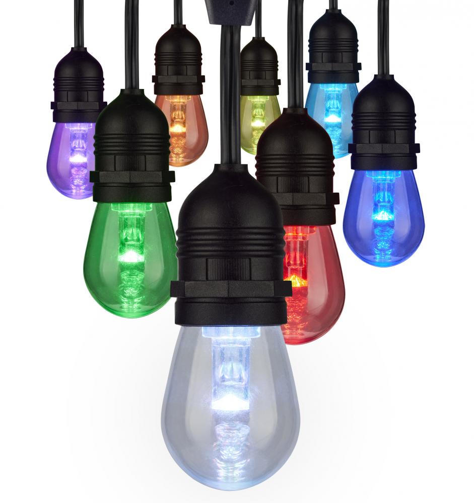 24Ft; 12-S14 Lamp; LED String Light; Starfish IOT; RGBTW